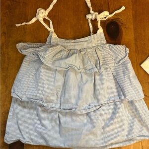 Alice Kathleen & Co. Girls Boutique‎ Blue and White Gingham Top Size 4T